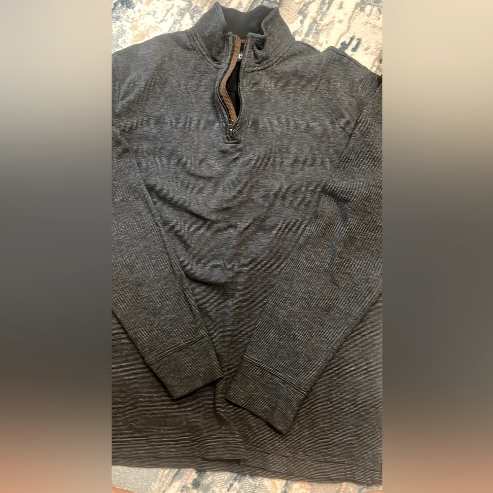 Chaps Men's Gray Quarter-Zip Sweater